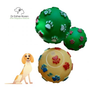 צעצועים מצפצפים לכלבים בכל גיל: כדור צעצוע צבעוני לכלב בדיל מיוחד!